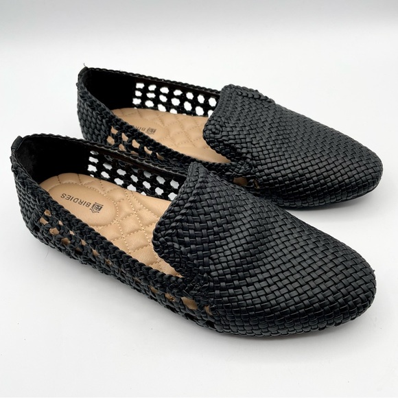 Birdies The Woven Starling Flat Loafer Black Faux Leather Smoking Slipper 7.5 - Picture 16 of 16